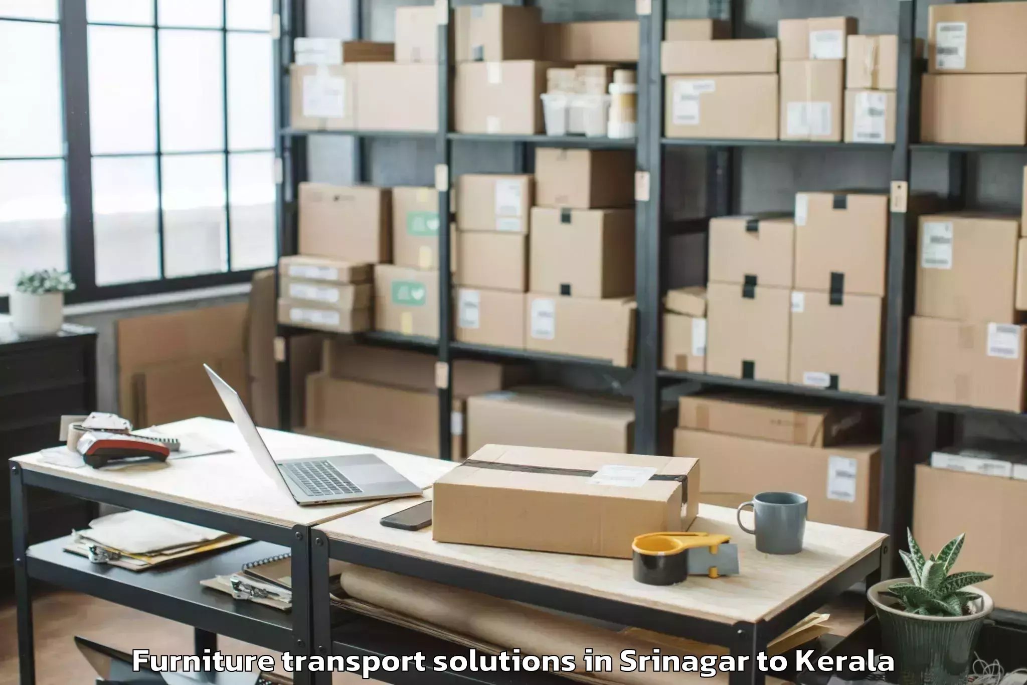 Top Srinagar to Lulu Mall Kochi Furniture Transport Solutions Available